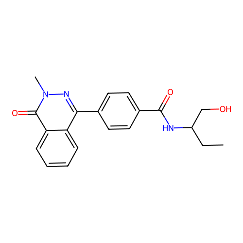 N-(1-hydroxybutan-2-yl)-4-(3-methyl-4-oxophthalazin-1-yl)benzamide structure
