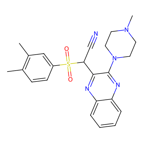 (3,4-Dimethyl-benzenesulfonyl)-[3-(4-methyl-piperazin-1-yl)-quinoxalin-2-yl]-acetonitrile structure