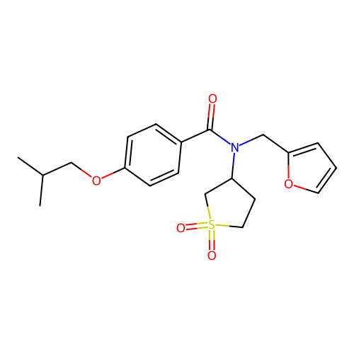 N-(1,1-dioxidotetrahydrothiophen-3-yl)-N-(furan-2-ylmethyl)-4-(2-methylpropoxy)benzamide structure