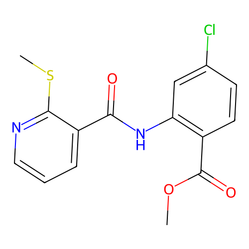 Methyl 4-chloro-2-[2-(methylsulfanyl)pyridine-3-amido]benzoate structure