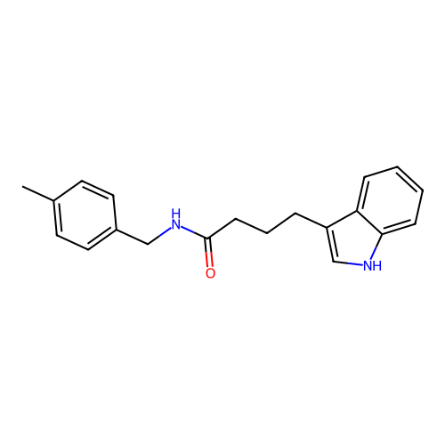 4-(1H-indol-3-yl)-N-[(4-methylphenyl)methyl]butanamide structure