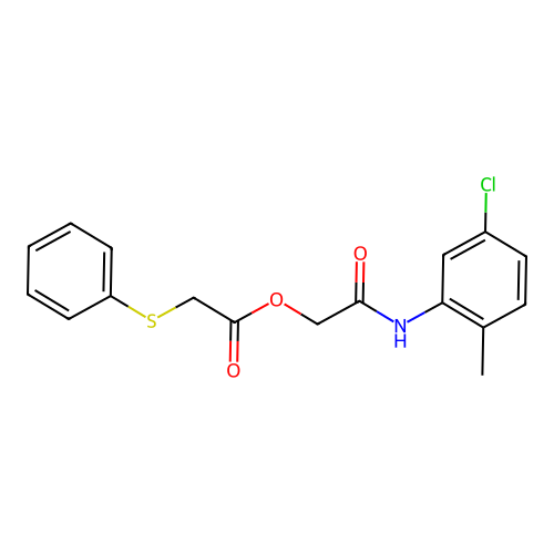 [2-(5-Chloro-2-methylanilino)-2-oxoethyl] 2-phenylsulfanylacetate structure