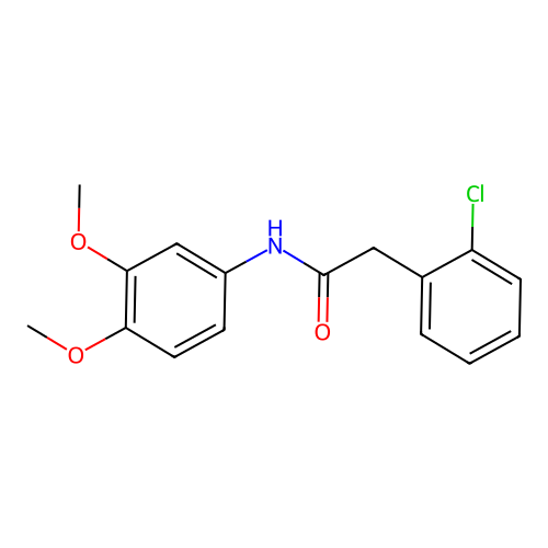 2-(2-chlorophenyl)-N-(3,4-dimethoxyphenyl)acetamide structure