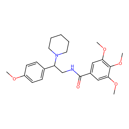 3,4,5-trimethoxy-N-[2-(4-methoxyphenyl)-2-piperidin-1-ylethyl]benzamide structure