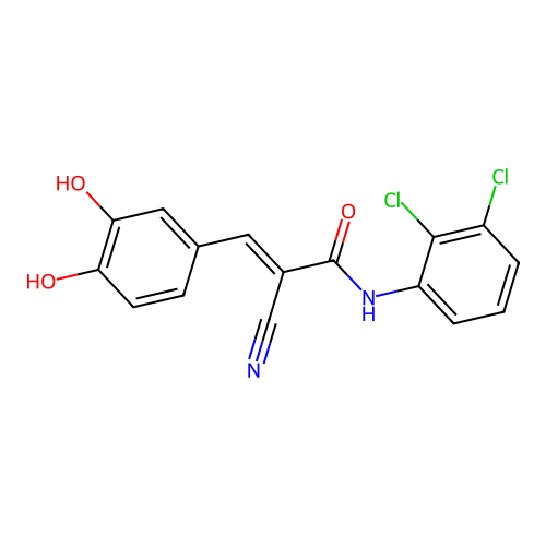 2-cyano-N-(2,3-dichlorophenyl)-3-(3,4-dihydroxyphenyl)prop-2-enamide structure