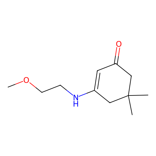 3-[(2-Methoxyethyl)amino]-5,5-dimethylcyclohex-2-en-1-one structure