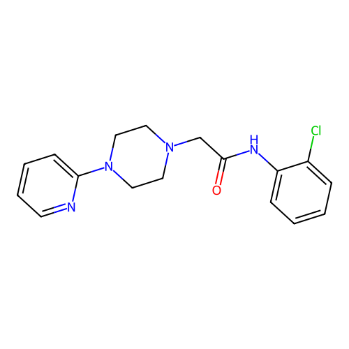 N-(2-chlorophenyl)-2-(4-pyridin-2-ylpiperazin-1-yl)acetamide structure