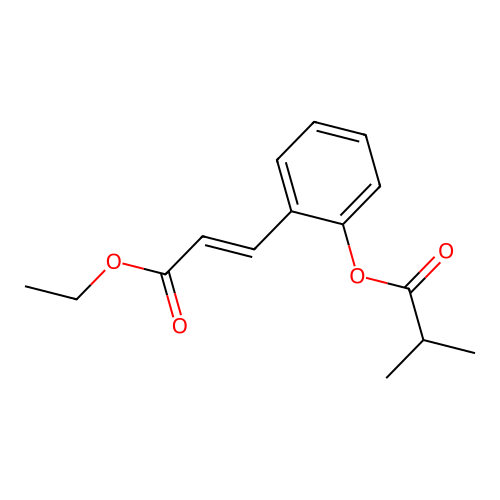 Ethyl 3-{2-[(2-methylpropanoyl)oxy]phenyl}prop-2-enoate structure