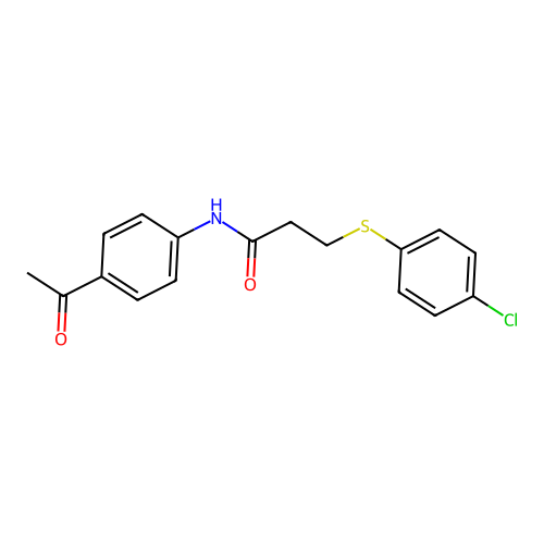 N-(4-acetylphenyl)-3-[(4-chlorophenyl)sulfanyl]propanamide structure