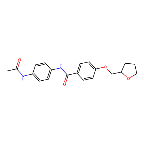 N-(4-acetamidophenyl)-4-(oxolan-2-ylmethoxy)benzamide structure