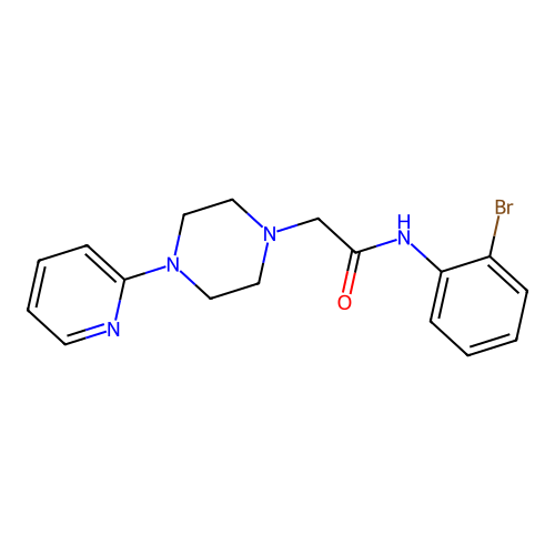 N-(2-bromophenyl)-2-[4-(pyridin-2-yl)piperazin-1-yl]acetamide structure