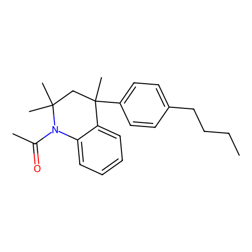 1-[4-(4-butylphenyl)-2,2,4-trimethyl-3H-quinolin-1-yl]ethanone structure