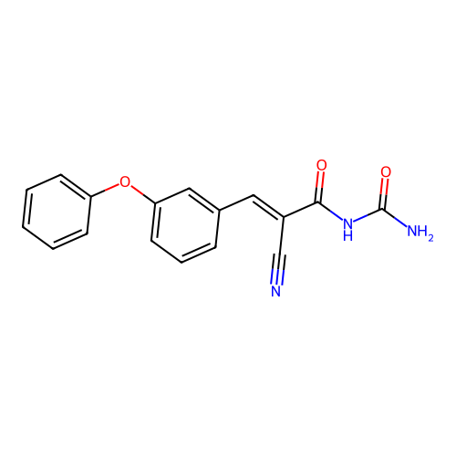 {2-Cyano-2-[(3-phenoxyphenyl)methylidene]acetyl}urea structure