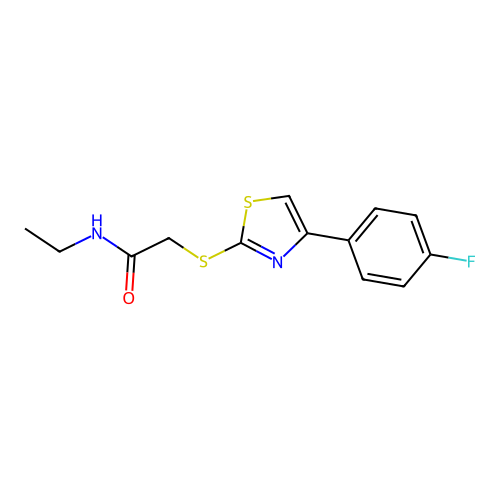 N-ethyl-2-[[4-(4-fluorophenyl)-1,3-thiazol-2-yl]sulfanyl]acetamide structure