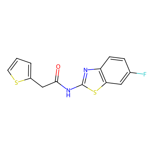 N-(6-fluorobenzo[d]thiazol-2-yl)-2-(thiophen-2-yl)acetamide structure