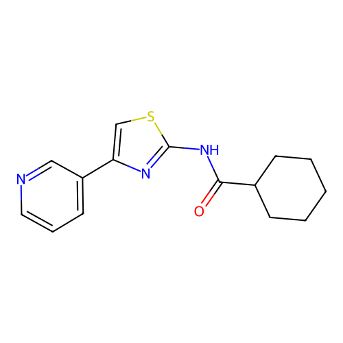 N-[4-(pyridin-3-yl)-1,3-thiazol-2-yl]cyclohexanecarboxamide structure