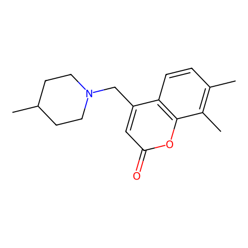7,8-Dimethyl-4-[(4-methylpiperidin-1-yl)methyl]chromen-2-one structure