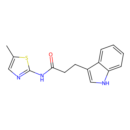 3-(1H-indol-3-yl)-N-(5-methyl-1,3-thiazol-2-yl)propanamide structure