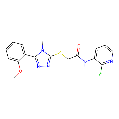 N-(2-chloropyridin-3-yl)-2-[[5-(2-methoxyphenyl)-4-methyl-1,2,4-triazol-3-yl]sulfanyl]acetamide structure