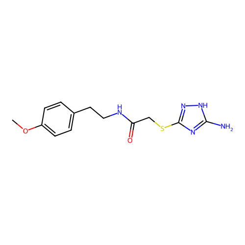 2-[(5-amino-1H-1,2,4-triazol-3-yl)sulfanyl]-N-[2-(4-methoxyphenyl)ethyl]acetamide structure