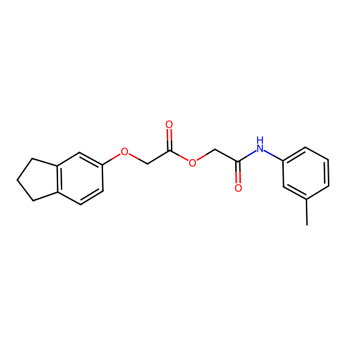 [2-(3-methylanilino)-2-oxoethyl] 2-(2,3-dihydro-1H-inden-5-yloxy)acetate structure