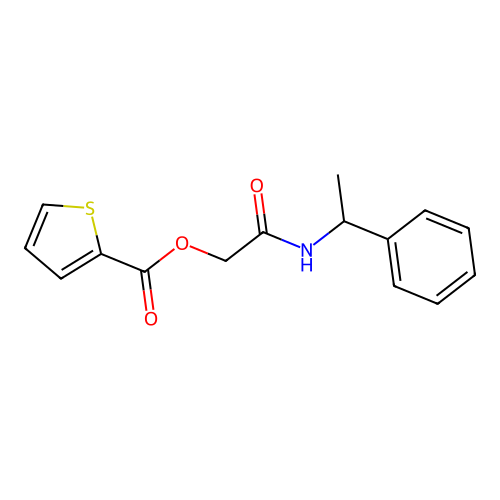 2-Oxo-2-[(1-phenylethyl)amino]ethyl 2-thiophenecarboxylate structure