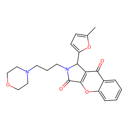 1-(5-methylfuran-2-yl)-2-(3-morpholin-4-ylpropyl)-1H-chromeno[2,3-c]pyrrole-3,9-dione structure