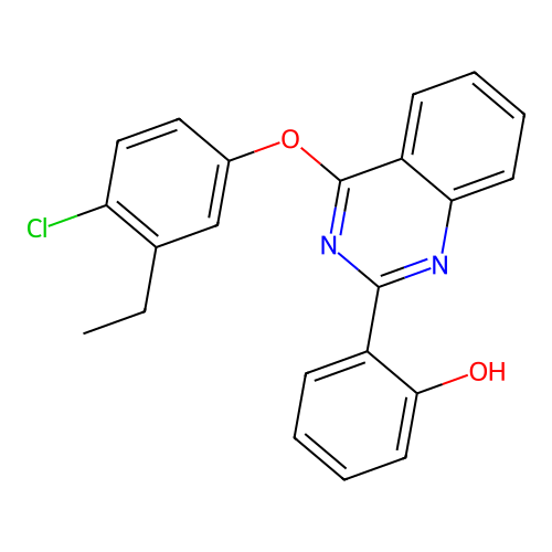 2-[4-(4-Chloro-3-ethylphenoxy)quinazolin-1-ium-2-yl]phenolate structure