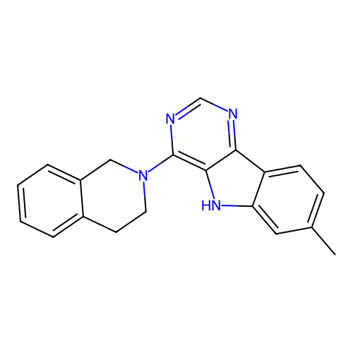4-(3,4-dihydroisoquinolin-2(1H)-yl)-7-methyl-5H-pyrimido[5,4-b]indole structure