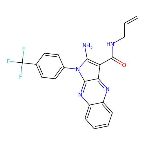 2-amino-N-prop-2-enyl-1-[4-(trifluoromethyl)phenyl]pyrrolo[3,2-b]quinoxaline-3-carboxamide structure
