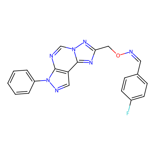 C20H14FN7O structure