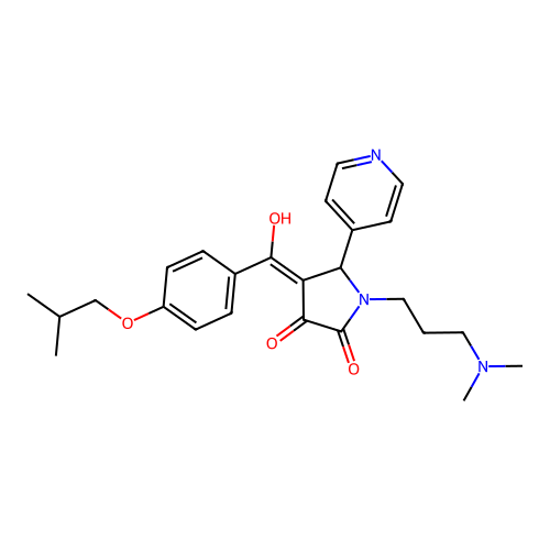 1-[3-(dimethylamino)propyl]-3-hydroxy-4-[4-(2-methylpropoxy)benzoyl]-5-(pyridin-4-yl)-2,5-dihydro-1H-pyrrol-2-one structure
