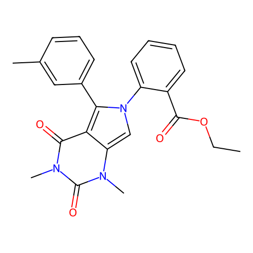 ethyl 2-[1,3-dimethyl-5-(3-methylphenyl)-2,4-dioxopyrrolo[3,4-d]pyrimidin-6-yl]benzoate structure