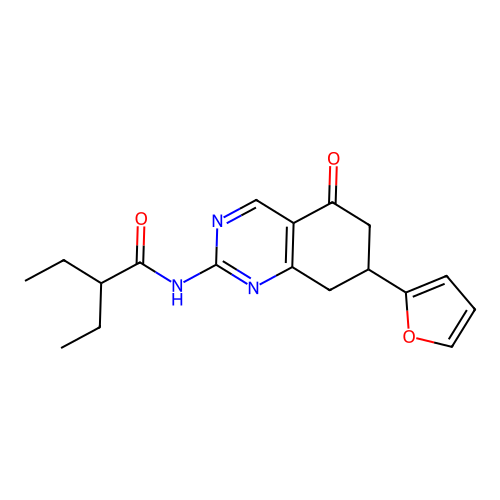 2-ethyl-N-(7-(furan-2-yl)-5-oxo-5,6,7,8-tetrahydroquinazolin-2-yl)butanamide structure