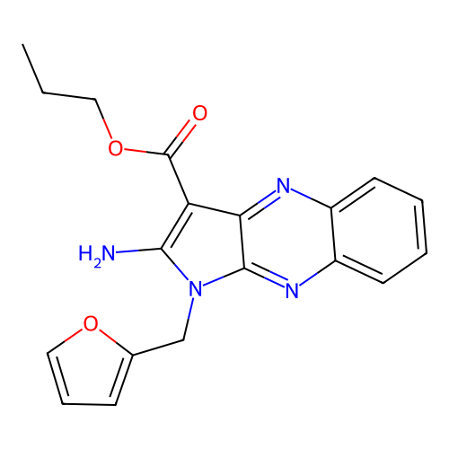 propyl 2-amino-1-(furan-2-ylmethyl)-1H-pyrrolo[2,3-b]quinoxaline-3-carboxylate structure