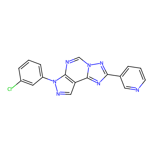 7-(3-chlorophenyl)-2-(pyridin-3-yl)-7H-pyrazolo[4,3-e][1,2,4]triazolo[1,5-c]pyrimidine structure
