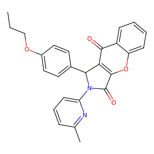 2-(6-methylpyridin-2-yl)-1-(4-propoxyphenyl)-1,2-dihydrochromeno[2,3-c]pyrrole-3,9-dione structure