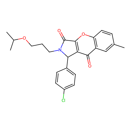 1-(4-chlorophenyl)-2-(3-isopropoxypropyl)-7-methyl-1,2-dihydrochromeno[2,3-c]pyrrole-3,9-dione structure