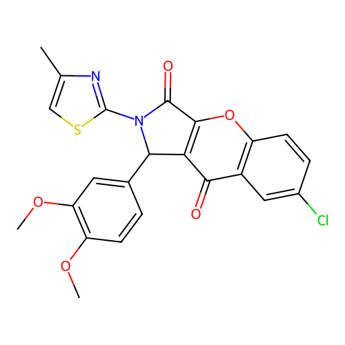 7-chloro-1-(3,4-dimethoxyphenyl)-2-(4-methyl-1,3-thiazol-2-yl)-1,2-dihydrochromeno[2,3-c]pyrrole-3,9-dione structure