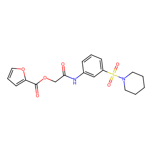 [2-Oxo-2-(3-piperidin-1-ylsulfonylanilino)ethyl] furan-2-carboxylate structure