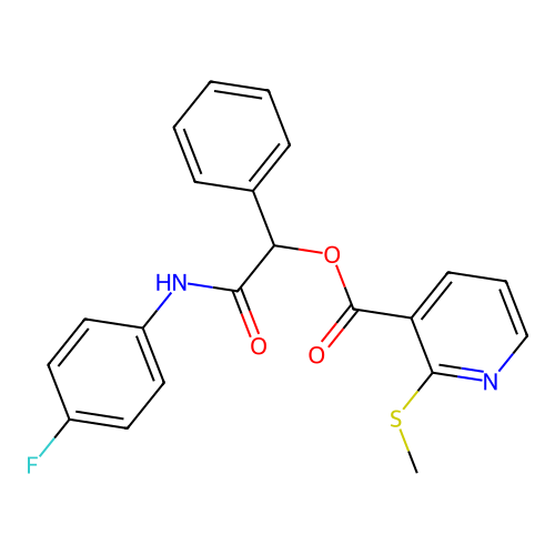 [(4-fluorophenyl)carbamoyl](phenyl)methyl 2-(methylsulfanyl)pyridine-3-carboxylate structure