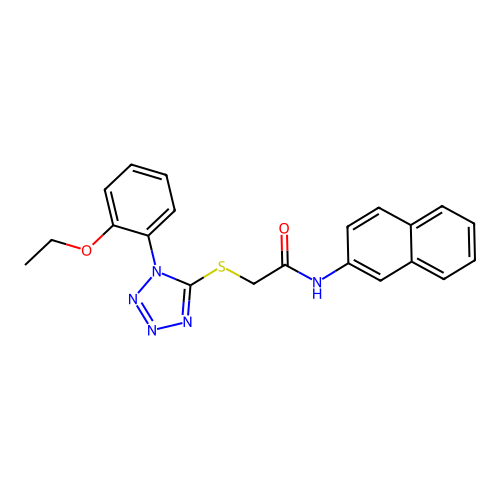 2-{[1-(2-ethoxyphenyl)-1H-tetrazol-5-yl]sulfanyl}-N-(naphthalen-2-yl)acetamide structure