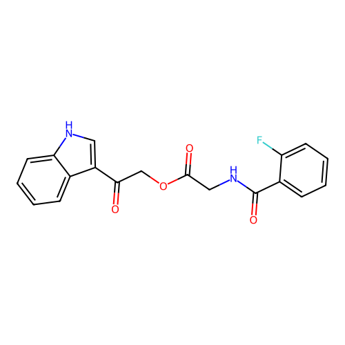 [2-(1H-indol-3-yl)-2-oxoethyl] 2-[(2-fluorobenzoyl)amino]acetate structure