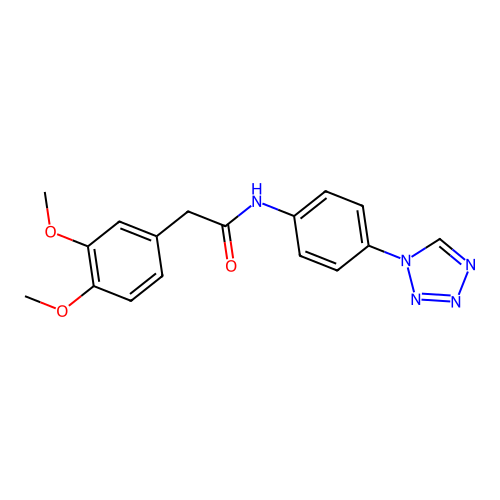 2-(3,4-dimethoxyphenyl)-N-[4-(1H-tetrazol-1-yl)phenyl]acetamide structure