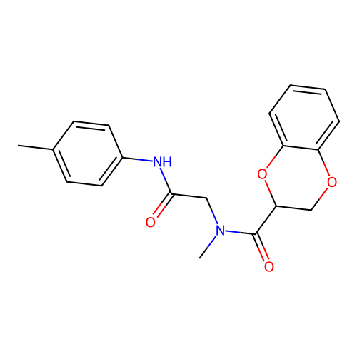 N-methyl-N-[2-(4-methylanilino)-2-oxoethyl]-2,3-dihydro-1,4-benzodioxine-3-carboxamide structure
