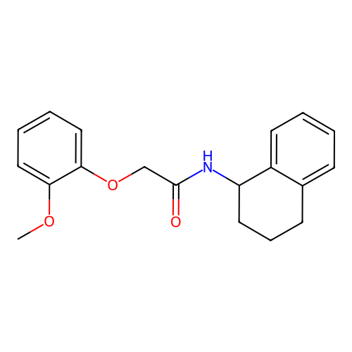 2-(2-methoxyphenoxy)-N-(1,2,3,4-tetrahydronaphthalen-1-yl)acetamide structure