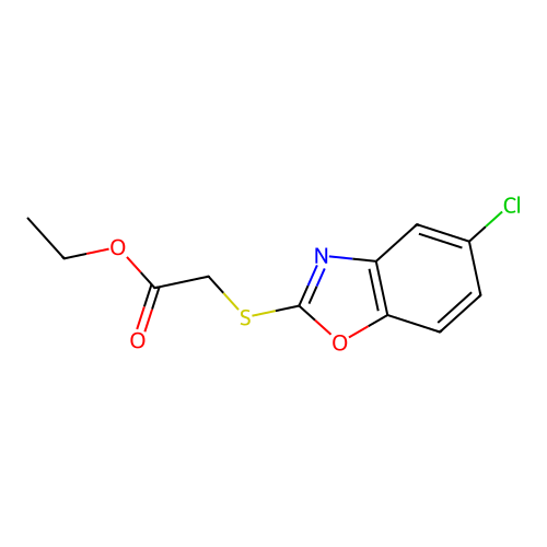 Ethyl [(5-chloro-1,3-benzoxazol-2-yl)thio]acetate structure