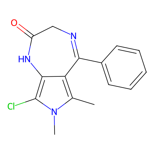 Pyrrolo(3,4-e)-1,4-diazepin-2(1H)-one, 3,7-dihydro-8-chloro-6,7-dimethyl-5-phenyl- structure