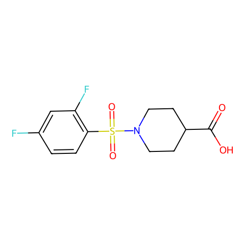 1-[(2,4-Difluorophenyl)sulfonyl]piperidine-4-carboxylic acid structure