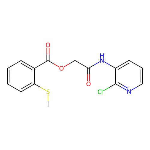 [2-[(2-Chloropyridin-3-yl)amino]-2-oxoethyl] 2-methylsulfanylbenzoate structure
